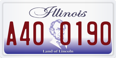 IL license plate A400190