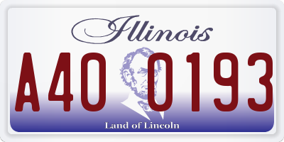 IL license plate A400193