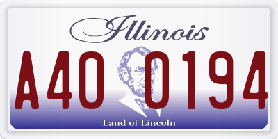 IL license plate A400194