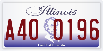IL license plate A400196