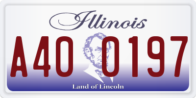 IL license plate A400197