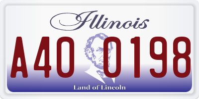 IL license plate A400198