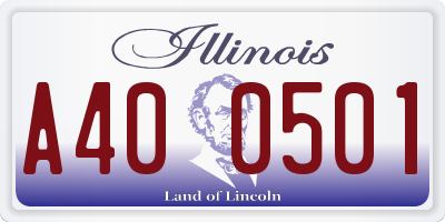 IL license plate A400501