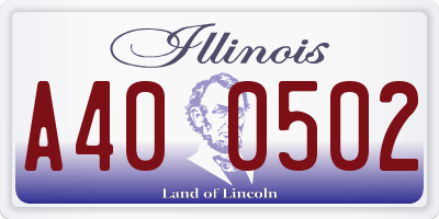 IL license plate A400502