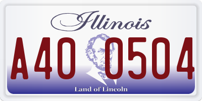 IL license plate A400504