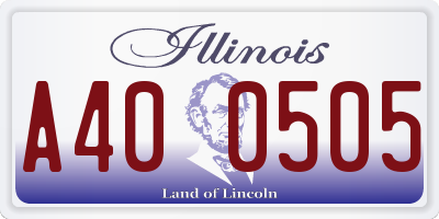 IL license plate A400505