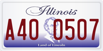 IL license plate A400507
