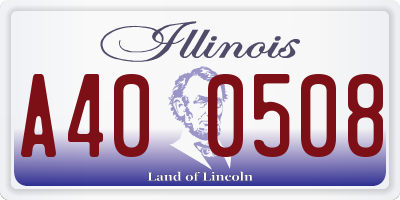 IL license plate A400508