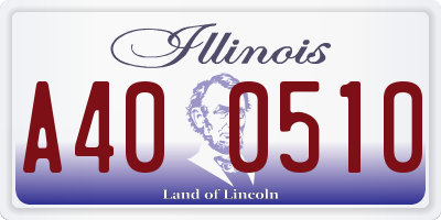 IL license plate A400510