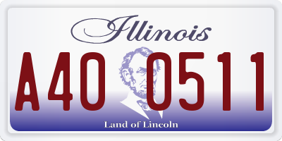 IL license plate A400511
