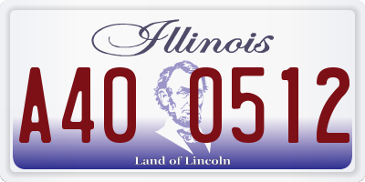 IL license plate A400512