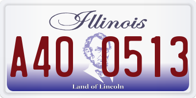 IL license plate A400513