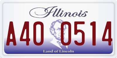 IL license plate A400514