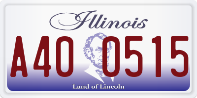 IL license plate A400515