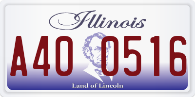 IL license plate A400516