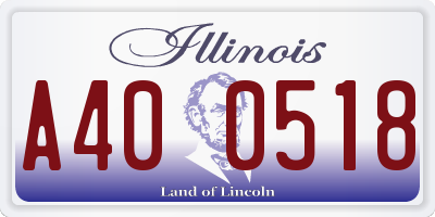 IL license plate A400518
