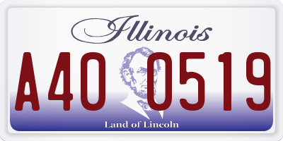 IL license plate A400519