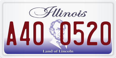 IL license plate A400520
