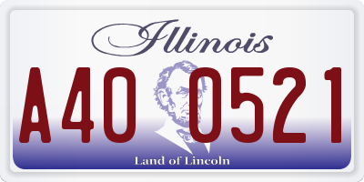 IL license plate A400521