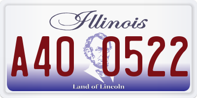 IL license plate A400522