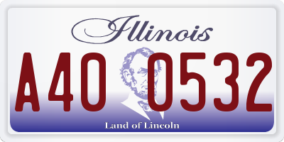 IL license plate A400532