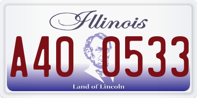 IL license plate A400533