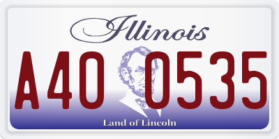 IL license plate A400535