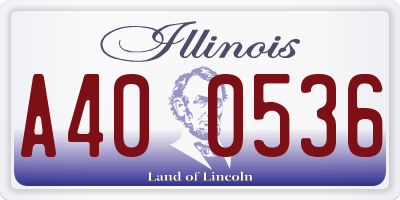 IL license plate A400536
