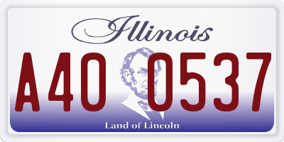 IL license plate A400537