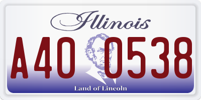 IL license plate A400538