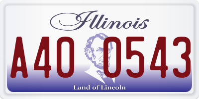 IL license plate A400543