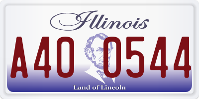 IL license plate A400544