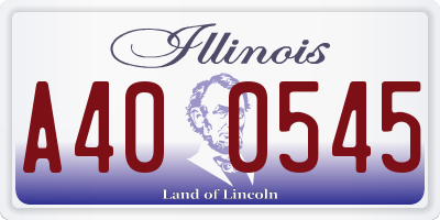 IL license plate A400545