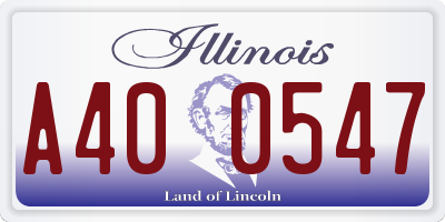 IL license plate A400547