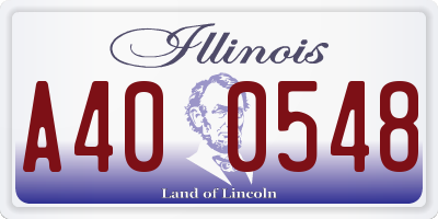 IL license plate A400548