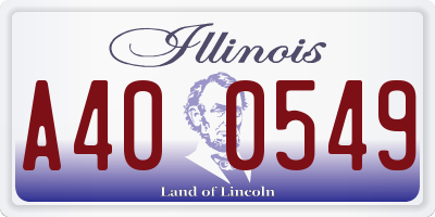 IL license plate A400549