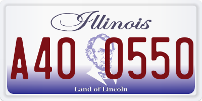 IL license plate A400550