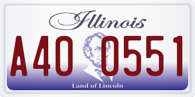 IL license plate A400551