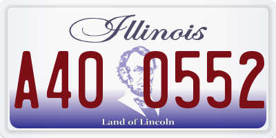 IL license plate A400552