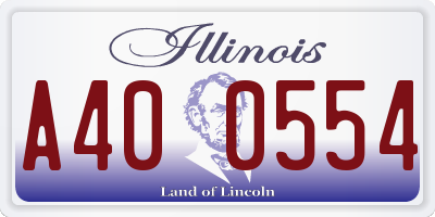 IL license plate A400554