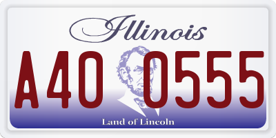 IL license plate A400555