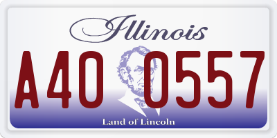IL license plate A400557