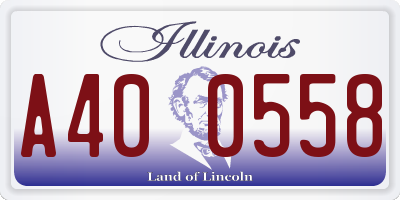 IL license plate A400558