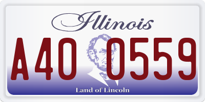 IL license plate A400559