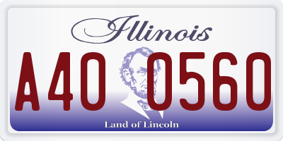 IL license plate A400560