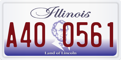 IL license plate A400561