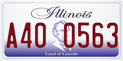 IL license plate A400563
