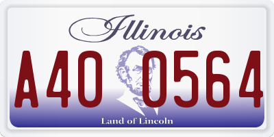 IL license plate A400564