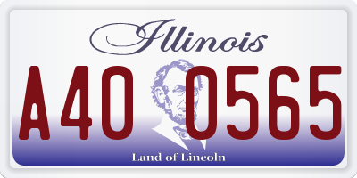 IL license plate A400565