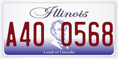 IL license plate A400568